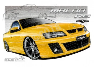 HSV Maloo VZ VZ MALOO R8 DEVIL YELLOW A3 FRAMED PRINT (V104B)
