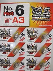 O.S OS #6 A3 Glow Plugs No.6 Former Hot (6pcs )