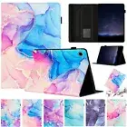 For Samsung Galaxy Tab A A7 A8 A9 Plus S6 Tablet Flip Marble Leather Case Cover