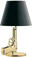 Gun Desk Lamp, Creative Minimalist Modern Gun-Shaped Gold-Plated Pistol for Desk in Bedroom, Hotel, Living Room, Guest Room Children’s Room