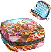 Period Bag,Sanitary Napkin Storage Bag,Colorful Candy,Tampon Holder for Purse