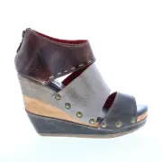 Bed Stu Jessie F386015 Womens Gray Leather Zipper Wedges Heels Shoes 9.5