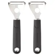 2PK MasterCraft Soft Grip Stainless Steel Kitchen Y Peeler Fruits/Vegetables BLK