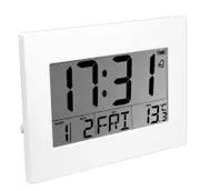 Big Number Calendar Digital White with Snooze Alarm Temperature Battery Powered