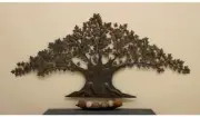 Large Oversized Tree of Life w/Laser-Cut Leaves Wall Art Sculpture 3-D Metal I/O