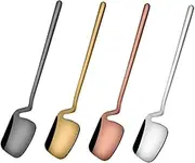 CHICAMPERA Rose Portable 8-Piece Stainless Steel Spoon Fork Set Modern Design for Coffee Fruit Tableware