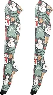 [Caihoyu] Knee-High Socks for Women Soft And Comfortable Extra Long Thigh High Socks Thigh High Winter Socks for Special Occasions Cute Snowmen Winter, Cute Snowmen Winter