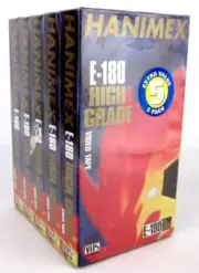 5 x PACK HANIMEX E-180 VHS VCR BLANK 3HR VIDEO TAPES - BRAND NEW SEALED