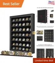 Military Challenge Coin Display Case Lockable Cabinet Rack Holder Shadow Box ...