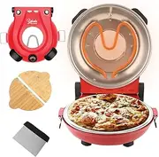 [YIBAKE] Electric Pizza Oven, Pizza in 4 Minutes, 32 cm Refractory Stone Plate, 1200W Pizza Maker, 5 Levels, Max Temperature 460°C