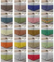 Ambesonne Abstract Pattern Bedskirt Elastic Wrap Around Skirt Gathered Design