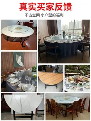 簡易大圓桌折疊桌子餐桌家用吃飯大桌子便攜式可移動出租屋雙折桌