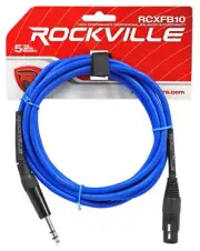 Rockville RCXFB10BL 10' Female XLR to 1/4'' TRS Cable Blue, 100% Copper