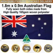 Australian Flag Fully Sewn 1.8m x 0.9m Made In QLD *Long Lasting *Outdoor