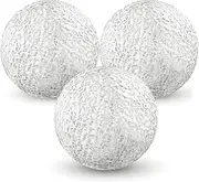 DomeStar 3PCS Decorative Balls for Bowls, 4 Inch White Orbs Glass Balls for Centerpiece Bowls Mosaic Sphere for Home Decoration Dining Table