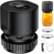 Mason Genie Vacuum Sealer Kit, Electric Mason Genie Vacuum Sealer, Food Vacuum Sealer Machine With Can Opener, Fits Wide Mouth And Regular Mouth Mason Jars (Black)
