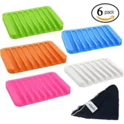 S 5 Pack Colorful Shower Bar Soap Tray Saver Soap Holder Drainer Shower Silicone