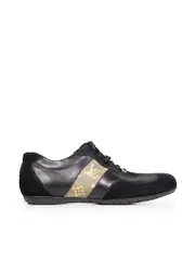 Black Leather LV Trainers