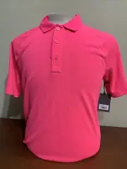 G/Fore G4 Essential Performance Knock Out Pink Mens Medium Golf Polo Shirt New