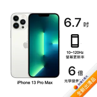 Apple iPhone 13 Pro Max 256G (銀)(5G)【全新出清品】【含20W充電頭+降噪藍牙耳機】