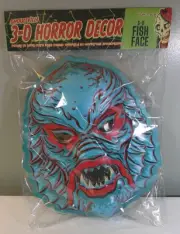 Retro-a-go-go! Ghoulsville 3-D Horror Decor Fish Face 19" Mask New "Gill-Man"