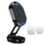 Metal Magnetic Car Phone Holder Folding Magnet Mount Mobile Cell Phone Stand GPS - Black