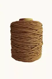Macrame Cord String 5mm 3 Ply Recycled Cotton Rope 600 Ft Spool Bulk Mustard