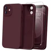 Designed for iPhone 12 Case with Screen Protector - Upgraded Camera Plums Color