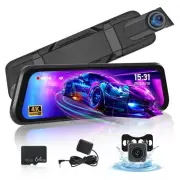 9.66 Inch Rear View Mirror Camera - 4K Mirror Dash Cam Front and Rear with 10...