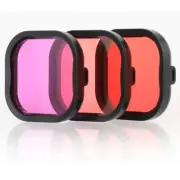 3-Pack Dive Filter for GoPro Hero 8 9 10 11 12 13 Black Official Waterproof Case