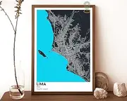 vuvuhi Lima Map Lima Map Print Lima Wall Art Lima Travel Poster Lima Poster Lima Photo Lima City Map Lima Peru