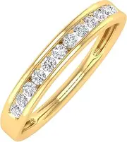 [FINEROCK] 1/4 Carat Channel Set Diamond Wedding Band Ring in 14K Solid Gold - IGI Certified