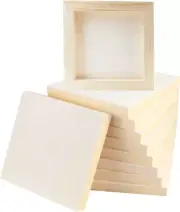 10 Pcs 6X6 Wood Panel Boards, Unfinished Wood Canvas Wooden for Crafts, Painting