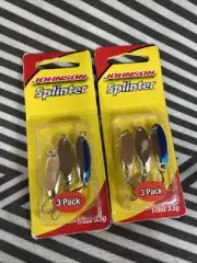 (2 Packs) Johnson Splinter Fishing Spoon Kit 1/8Oz 1.3" Gold Silver Blue Chrome