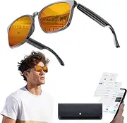 Smart Glasses for Men & Women - Translation Glasses with 145+ Languages & Real Time Translation, Sunglasses Touch & Voice Assista Open-Ear Clear Sound Remote Photography Smart Eyewear