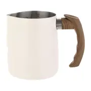 Milk Frothing Pitcher, 20oz/600ml with Handle for Home Cafe, White