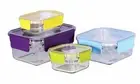 GLASSLOCK 4 PIECE FOOD CONTAINER PREMIUM OVEN SAFE SET Tempered Glass BPA FREE