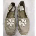 正品TORY BURCH WESTON FLAT ESPADRILLE-CANVAS ESPADRILLES 草編鞋