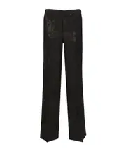 Linen and viscose trousers M Black