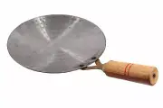 Handmade Loha, Iron, Lokhand Roti/Chapati Tawa with Wooden Handle - Size 9"