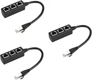 Gatuida 3pcs Net Cable Dsl Cable LAN Network Cable Internet Cord Ethernet Splitter Cables Internet Splitter Network Splitter LAN Network Wire Mesh Wire One Point Three Adapter