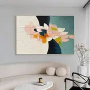 Handmade Oil Painting Canvas Wall Art Decoration Modern Abstract Thick Oil 3D Knife Flowers for Living Room Home Decor Rolled Frameless Unstretched Painting