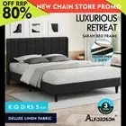 ALFORDSON Bed Frame Queen Double King Single Size High Headboard Charcoal Fabric