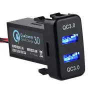 Quick Charge 3.0 Dual USB Port Charger Socket for Toyota