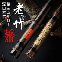 在飛比找Yahoo!奇摩拍賣優惠-洞簫蕭樂器初學入門八孔紫竹簫笛古風短簫專業高檔六孔一節洞簫