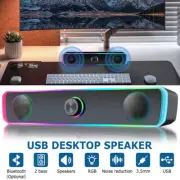 Bluetooth5.0 Stereo Sound Computer Speaker Wired/Wireless Soundbar for Laptop PC
