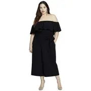 MSRP $169 Rachel Roy Women's Plus Size Dayla Jumpsuit Black Size 16W