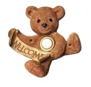 Vicki Lane Bear Doorbell Decor Lighted Push Button Hand Painted Surface Mount