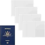 4 Pcs Clear Passport Cover Travel Holder Case,H HOME-MART Australia Waterproof Transparent Protector Travel Holder Organizer Protector,for Passport,Credit & ID Cards (4 pcs)
