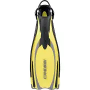 Cressi Reaction Open Heel Fins with Bungee Straps, Medium/Large, Yellow/Silver